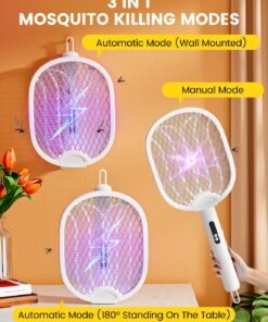 Alternative view of Electric  Zapper Racket, 1800mAh USB-C Rechargeable Fly Killer, Foldable Mosquito Swatter with Auto & Manual