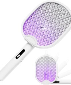Electric  Zapper Racket, 1800mAh USB-C Rechargeable Fly Killer, Foldable Mosquito Swatter with Auto & Manual