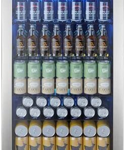 130 Can Beverage Refrigerator Cooler, 3.2 Cu.Ft Drink Fridge forSoda Wine Beer, Digital Temperature Control Cooler for Home, Dorm, Bar