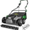 16-Inch 15.5 Amp 2-in-1 Electric Dethatcher and Scarifier with 14.5-Gallon Collection Bag, Lawn Dethatcher with 5-Position Depth Adjustment, Keeps Lawn...