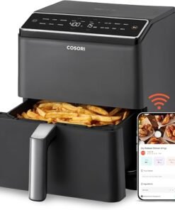Air Fryer 6.4L, Top & Bottom Heating, Black