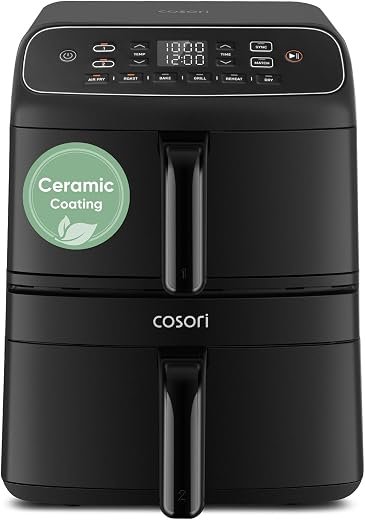 Double Stack Air Fryer 8.6L, Ceramic Coating, 2 DC Motors