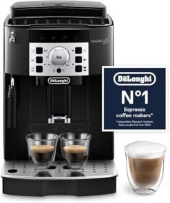 Automatic Bean to Cup Coffee Machine, Espresso and Cappuccino Maker, ECAM22.110.B, Black, Black Silver, 3 Drinks