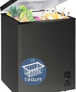 Chest Freezer - Energy Saving Quiet Top Open Door Mini Freezer Adjustable 6 Thermostat - Compact Small Deep Freezer w/Removable Basket and Defrost Water Drain for...