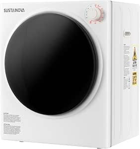 Clothes Dryer 2.6 cu.ft Electric Drying Machine for Laundry with Stainless Steel Tub for Apartment, Rvs, Dorms, Compact Dryer for Small Space, White