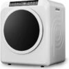 Clothes Dryer, 3.5 Cu.Ft High End Front Load Tumble Laundry Dryer with LCD Touch Screen, Stainless Steel Tub for Apartment, Home, Dorm-110V, Classic White