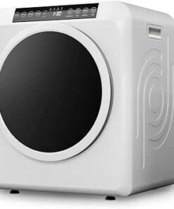 Clothes Dryer, 3.5 Cu.Ft High End Front Load Tumble Laundry Dryer with LCD Touch Screen, Stainless Steel Tub for Apartment, Home, Dorm-110V, Classic White
