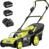 Cordless Lawn Mower with 2×4.0Ah Battery, 45L Collection Bag
