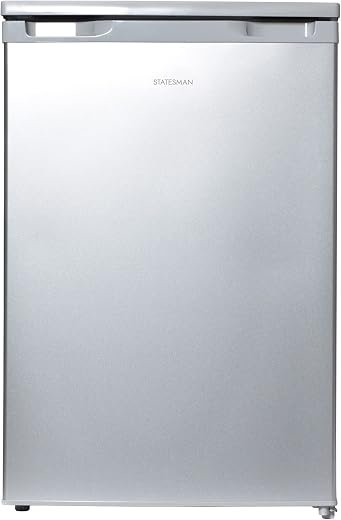 Under Counter Larder Fridge, 55cm, 2 Adjustable Glass Shelves, Large Salad Drawer, Internal Light, Reversible Door, Adjustable Feet, Silver