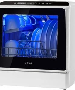 Table Top Dishwasher, 6 Programmes Mini Dishwasher, No Hookup Needed