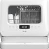 Dishwasher - Countertop Dishwasher Mini With 3 Place Settings, Non-Plumbed, Compact Tabletop Design (Width 45.5cm), 6 Programs, Quiet Operation (58dB), White -...