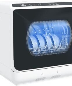 Table Top Dishwasher No Plumbing Built-in 6L Water Tank Black