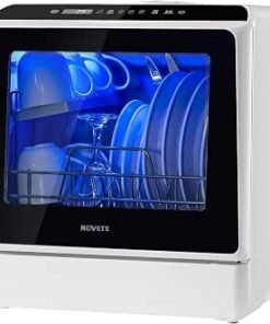 Dishwashers, Compact Dishwashers with 5L Built-in Water Tank & Inlet Hose, 5 Washing Programs, Baby Care, Air-Dry Function and LED Light for Small...