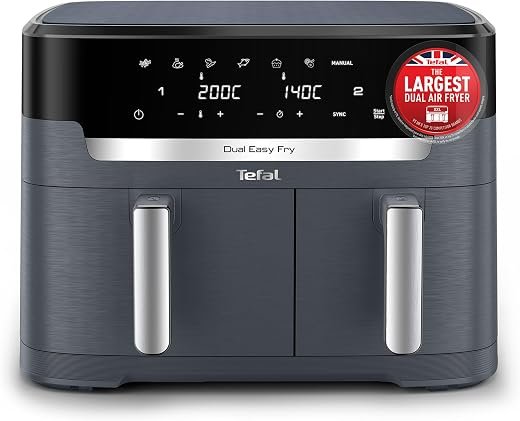 XXL 11L Dual Drawer Air Fryer, 7 Preset Programs, Oil-Free