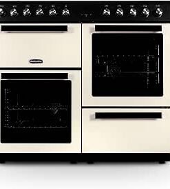 Dual Fuel Range Cooker – Cream – 7 Gas Burners, 2 Electric Ovens, Separate Grill, Cast Iron Pan Supports