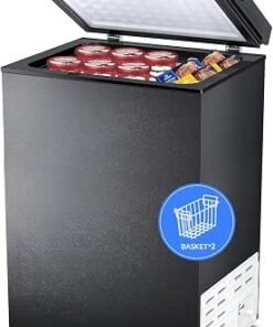 Feet Chest Freezer, Small Deep Freezer for Home, Black