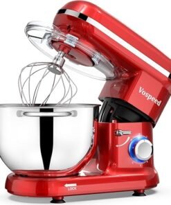 Stand Mixer, Food Mixer Dough Blender, 6.2L Electric Cake Mixer with Bowl, Beater, Hook, Whisk, Egg Separator & Silicone Spatula, Dishwasher Safe (Silver)