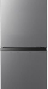 55cm Freestanding 252 Litre 50/50 Fridge Freezer - LED Lighting - 4 Star Freezer Rating - Silver - E Rated, H174.3 x W55.4 x D55.8 cm