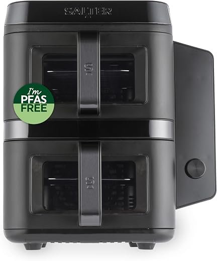 Air Fryer, 9L Vertical Double Drawer With Viewing Window