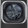 ft. Vented Smart Stackable Electric Dryer in Black Steel with TurboSteam and Sensor Dry Technology