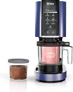 Ice Cream, Gelato, Milkshake, Sorbet, and Smoothie Bowl Maker, 7 One-Touch Programs, Blue (Renewed)