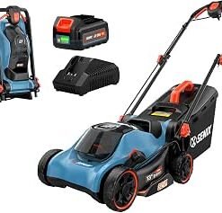 Inch Cordless Lawn Mower, 2-in-1 Electric Push Mower