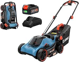 Inch Cordless Lawn Mower, 2-in-1 Electric Push Mower