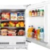 Integrated Under Counter Fridge, Reversible Door, Direct Cooling, Led Light, Mechanical Temperature Control, Adjustable Levelling Legs, Removable Glass...