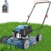 Lawn Mower, 144 cc Gas Powered Lawnmower, 4-Cycle Engine Walk-Behind Push Lawn Mowers, 3 Cutting Height, Lightweight,for Garden Yard