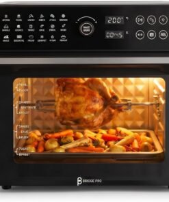 30 Litre Air Fryer Oven 1800W with Rotisserie Accessory Set - Extra Large Air Fryer for Family, 20 in 1 Dual Cook, Smart Dial, 360° Hot Air Circulation, Time & Temp Control, Fast Cooking