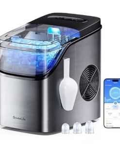 Maker, 9 Ice Cubes in 6 Mins 3 Sizes, 26lbs/Day, Silver