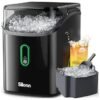 Maker Countertop, Pebble Ice Makers with Crushed Soft Chewable Ice, 33lbs Per Day with Scoop, Pellet Portable Ice Machines with Auto-Cleaning for Home,...