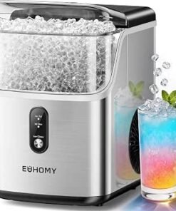Maker Countertop, Ready in 7 Mins, 35Lbs/24H Pebble Ice Maker Machine, Self-Cleaning Countertop Sonic Ice Makers with Ice Scoop&Basket, Pellet Ice Maker for...