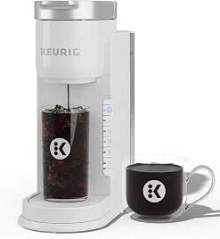 Maker, Single Serve K-Cup Pod Iced Coffee Maker, With Hot and Cold Coffee Capabilities, Brews Any K-Cup Pod, White