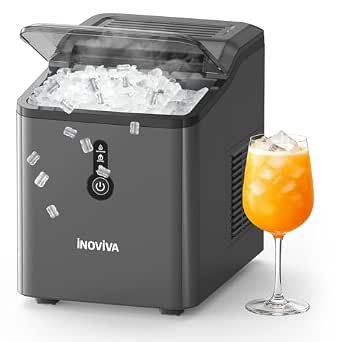 Makers Countertop – 6 Mins Fast Ice Production, FLASHCHILL™, 26.5 LBS/Day, Self-Cleaning, Compact Portable Design, Ideal for Home, Office & Parties