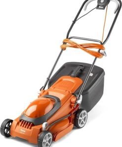 Electric Lawn Mower, Orange and Grey, 38cm Cutting Width