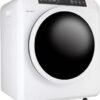 Portable Clothes Dryer, High End Front Load Tumble Laundry Dryer with LCD Touch Screen, Stainless Steel Tub for Apartment, Home, Dorm-110V, Classic White