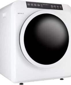 Portable Clothes Dryer, High End Front Load Tumble Laundry Dryer with LCD Touch Screen, Stainless Steel Tub for Apartment, Home, Dorm-110V, Classic White