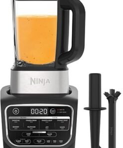 Foodi Blender & Soup Maker, 10 Auto-iQ Programs, 1.7L Glass Jug, 1000W, Black HB150UK & Foodi StaySharp Knife Block with Integrated Sharpener, 5-Piece Knife Set