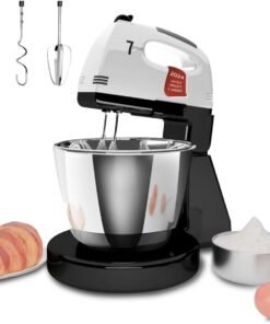 Stand Mixers, 7 Speeds With 3QT Stainless Steel Bowl, Stand and Hand Mixer with Dough Hook, Whisk, Mixing Beater for Baking, Cake, Cookie, Kneading