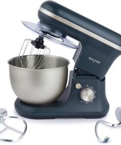 Marino Baking Stand Mixer - 6 Speed Kitchen Mixer With Pulse, 5L Stainless Steel Mixing Bowl, Removable Splash Guard, Whisk, Dough and Beater Attachment, 1200W, Blue/Grey