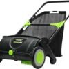 Width Leaf & Grass Push Lawn Sweeper, Black