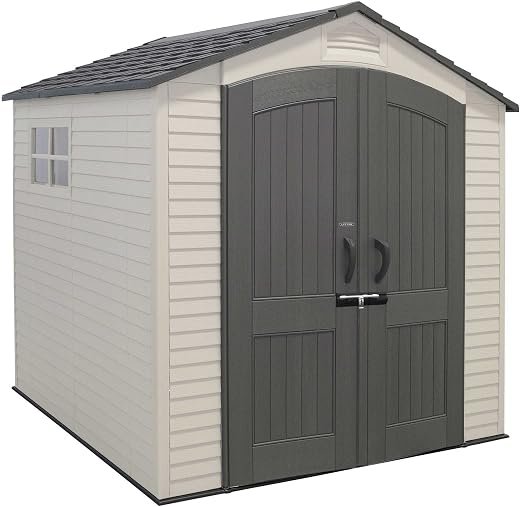 60190 7 x 7ft Heavy Duty Plastic Shed, Beige